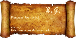Macsa Gerold névjegykártya